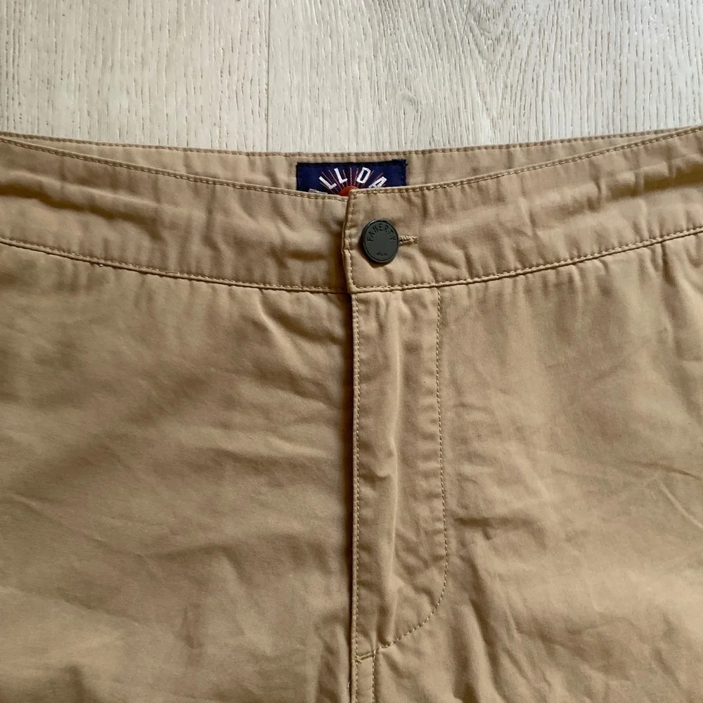 Faherty All Day Shorts Mens 32 Khaki Tan Hybrid Board Shorts‎ Quick Dry Chino